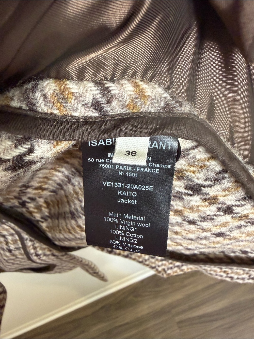 Isabel Marant Étoile Kaito Single-Breasted Houndstooth Wool Blazer Jacket Size 4 - Picture 12 of 13